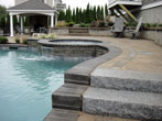 Poolscape with Pergola and fireplace