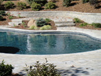 Poolscape showing bi-level patio and steps